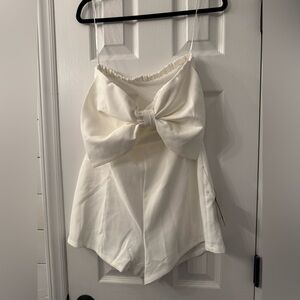 Lulu's Cream Bow Detail Romper